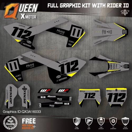 QUEEN X MOTOR Custom Team Graphics Decals Stickers Kit For Husqvarna Decal 2016-18 TC FC TX FX FS 17-19 TE FE 125-450CC 033