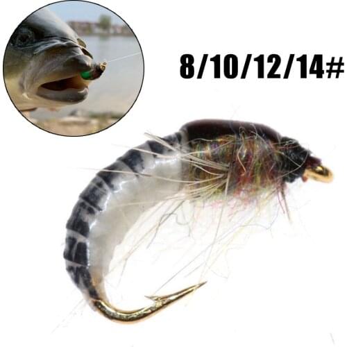 Realistic Nymph Scud Fly For Trout Fishing Artificial Insect Bait Lure Simulated Scud Worm Fishing Lure To Catch Salmon Trout