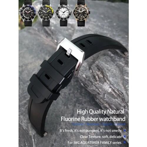 22mm High Quality Fluorine Rubber Watch Strap for IWC AQUATIMER FAMILY IW376708/356801/356810 Watchband Accessories for Men