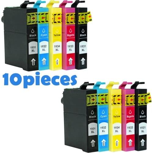 Datasonic 10 x Compatible Ink cartridges For Epson T1931 T1932 T1933 T1934 Workforce WF-2521 WF-2531NF WF-2541 Inkjet printers