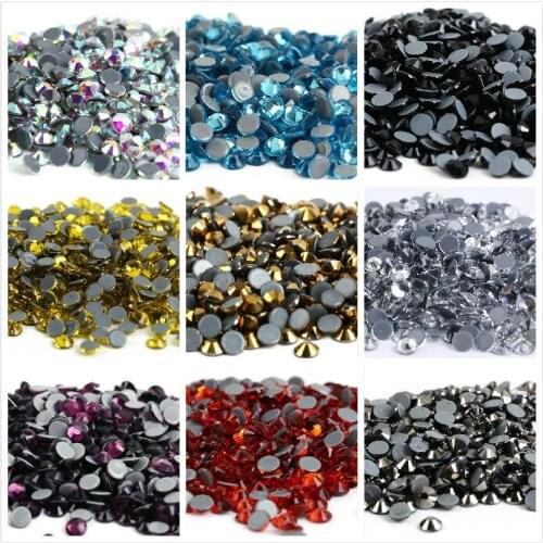 Ss3,ss4,ss8,ss12,ss34 Hot fix Rhinestone Glitter Strass Flatback Glass Crystal Hotfix stones Iron on Rhinestones For Garment
