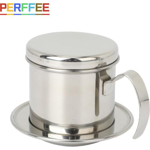 Vietnamese Phin Coffee Drip Cup Filter 304 Stainless Steel Traditional Vietnam Coffee Maker Coffee Brewing Tool for Office Home