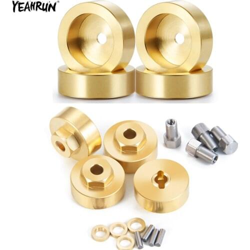YEAHRUN 1 Set Brass Wheel Hub Weights Counterweight For 1/24 Axial SCX24 90081 AXI00001 AXI00002 RC Crawler Car Upgrade Parts
