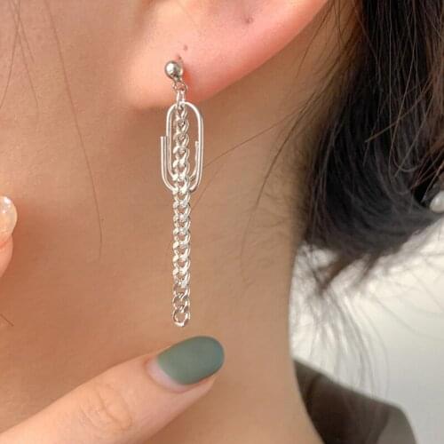 Women Jewelry Fashion Statement Earrings 2021 New Design Silvery Plating Hot Selling Metal Dangle Earrings For Girl Lady Gifts