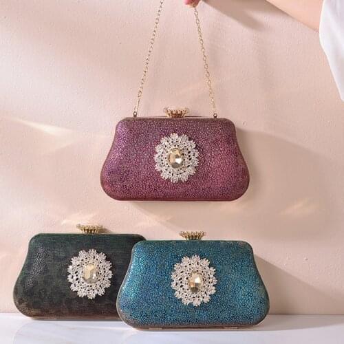Women Fashion Clutch Bag Wedding Clutch Purse Bridal Leopard Evening Crystal Bags for Women Luxury Small Chain Crossbody Bags