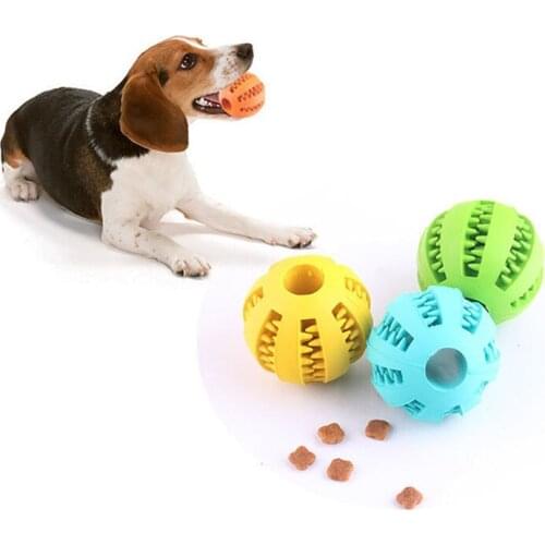 Pet Sof Dog Toys Funny Interactive Elasticity Ball Dog Chew Dog Toy Tooth Clean Food Bullet Of Food Extra-Tough Rubber Ball
