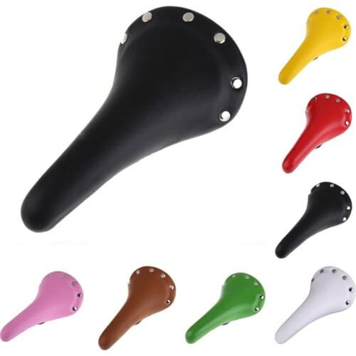 1Pcs Fixed Gear Bike Saddle Seat Rivet PU Leather Fixed Gear MTB Fixie Bike Track Bicycle Cycling Saddle Seat BIke Parts