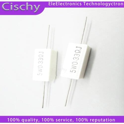 10pcs 5W Cement resistance 0.1 ~ 10k ohm 5% 0.22 0.33 0.5 1 10 100 1K 10K ohm 0.1R 0.22R 0.33R 0.5R 1R 10R 100R