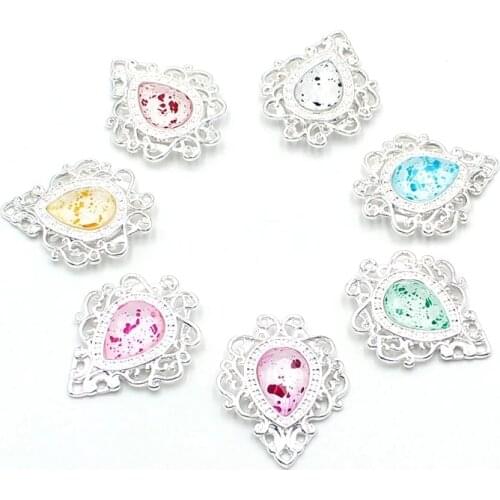 10pcs/Lot 32*26MM AlloysilverWaterdrop MapleMaterial Accessories Diy Craft Supplies Manualidades Needlework Buttons for Clothing