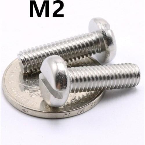 200PCS M2x3/4/5/6/8/10/12/14/16/18/20/25mm DIN85 GB67 304 Stainless Steel Slotted Pan Screws Slotted Grooving Screw