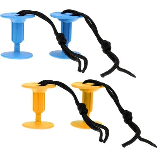 4Pcs/Pack Surfboard Body Board Threaded Leash Plugs with Cords Strings Water Sports Surfing Accessories