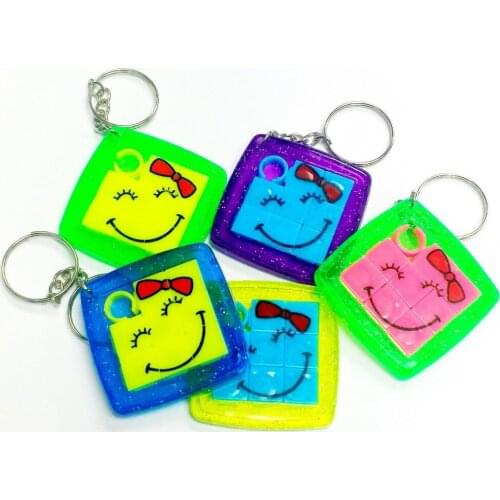 48 piece Smile Slider Puzzle with key chain Sliding Party Favor Vending Gift Pinata Filler Loot Favours Gift Toys Bags Novelty