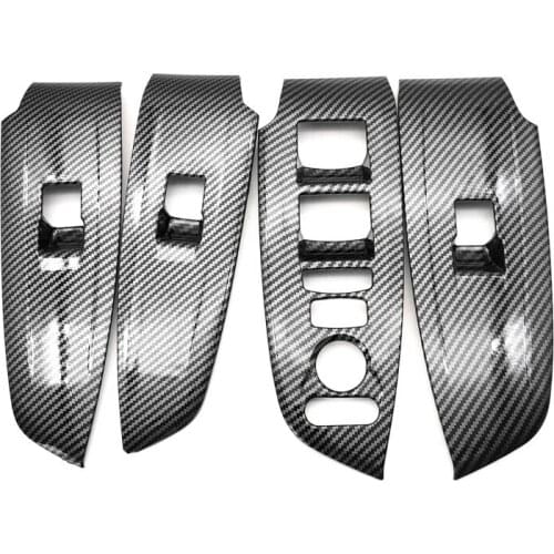 4x Carbon Fiber Look ABS Car Window Switch Panel Trim For Honda Accord 2018-2021