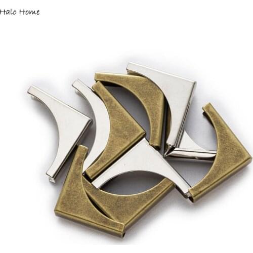 50 Piece 2 Colors Book Scrapbooking Albums Folders Box Bags Metal Wooden Case Decorative Feet Leg Corner Protectors 28x20mm