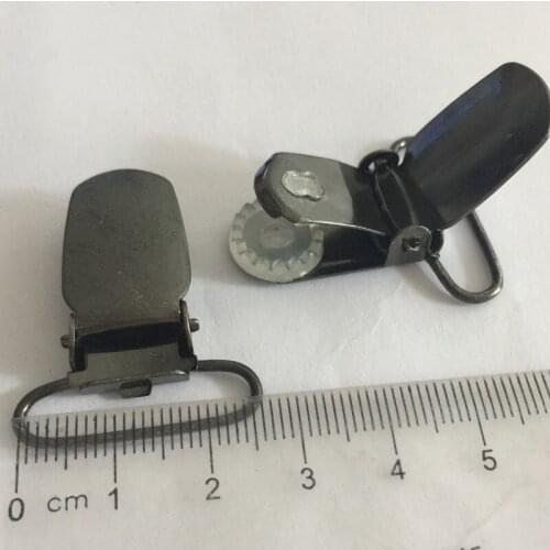 50 pcs/lot )NEW 1''inch 25mm Gunblack Metal Paci Pacifier Suspender Clips Holders Craft Plastic Tooth Insert For Trousers Bags