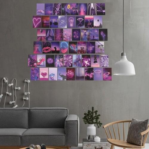 50Pcs Neon Wall Collage Dorm Decor for Teen Girls Wall Art Beach Collage Poster