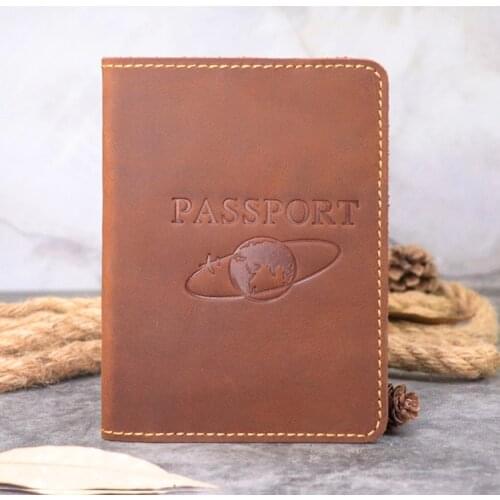 Travel Accessories Genuine Leather Passport Cover Men Global Universal Leather Passport Cover Personalized Logo passport holder