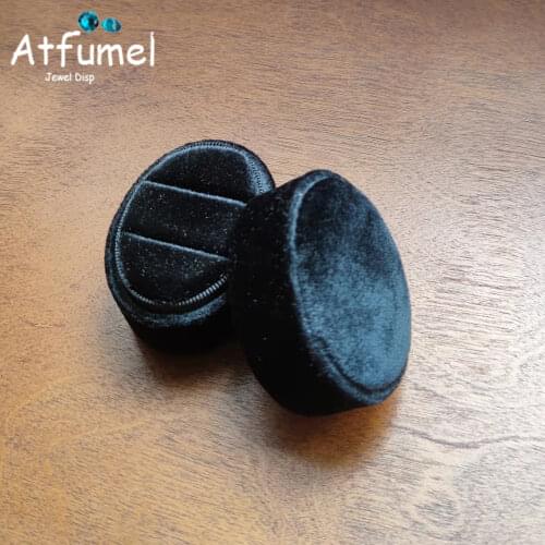 Velvet Couple Ring Box Oval Ring Jewelry Gift Box Wedding Engagement Ring Earrings Holder Box Jewelry Package Box Ring Container