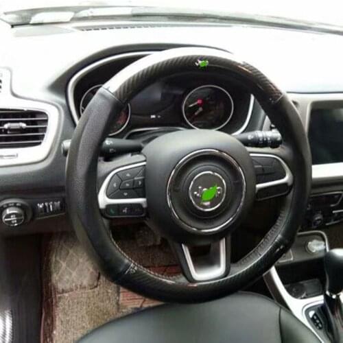 Car steering wheels cover 37 38cm 15" For Jeep Grand Cherokee Wagoneer Patriot Renegade (BU) Liberty Wagoneer Compass Commander