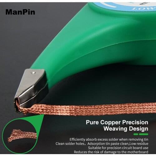 Pure Copper Soldering Wick Wire Welding Tin Suction Line Desoldering Braid Solder Paste Remove Clean BGA PCB Mobile Phone Repair
