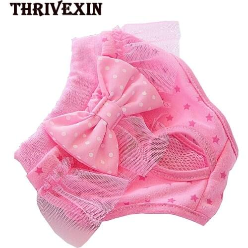 Dog Sanitary Physiological Pants Pet Diaper Washable Female Dog Shorts Panties Menstruation Underwear Pet Briefs