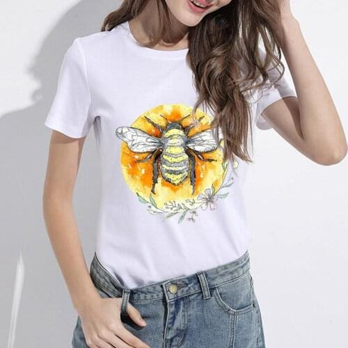 Oversized T-Shirts Women Men Bee Printed Tshirt Summer Short Harajuku Sleeve Female Graphic Tops T-shirt Shirt Clothes Fash I8G9