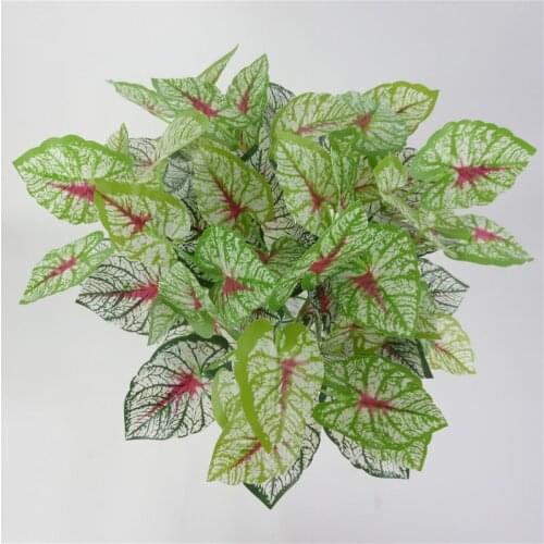 Artificial green leaves grass taro leaf fake plant wedding home shop green wall decoration