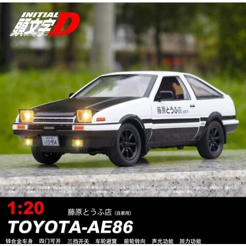 Diecast 1:20 Alloy Car Model Miniature TOYOTA AE86 Superior Quality Metal Vehicle for Children Christmas Gifts Collected Hottoy