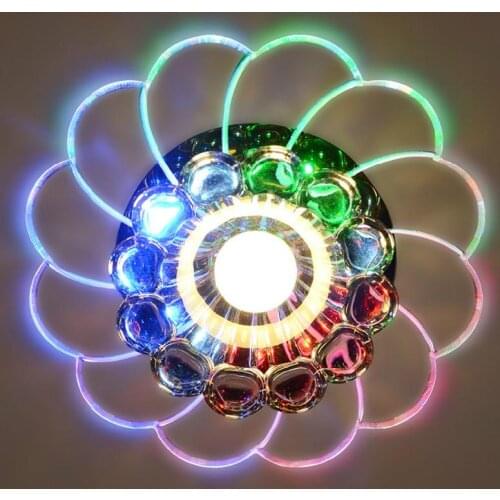 Mini Modern Colorful 5W Crystal Chandelier LED Ceiling Lamp for Hallway, Bedroom, Kitchen Decor