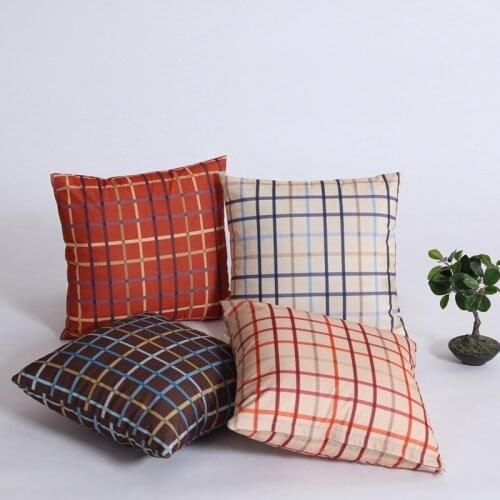 RUBYLOVE New Pillow Case 45*45 Lattice Bed Home Linen Pillow Cover Plaid Striped Geometric