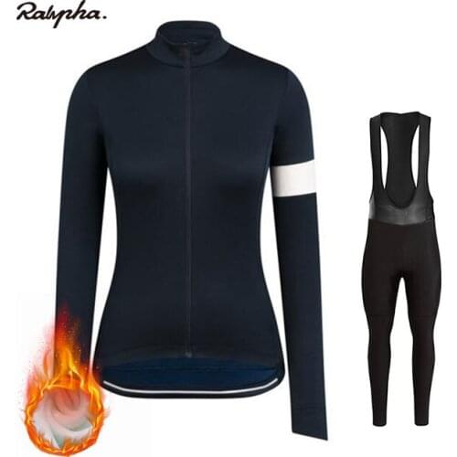 Ralvpha 2021 New Winter Warm Fleece Outdoor Riding Ladies Bicycle Sportswear Fleece Winter Cycling Suit Set Bike Uniform