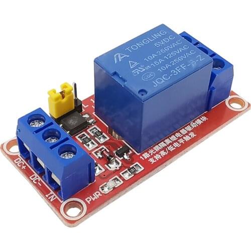 1Piece DC 5V One Channel Relay Module with Optocoupler Shield Board Support High and Low Level Trigger for Arduino