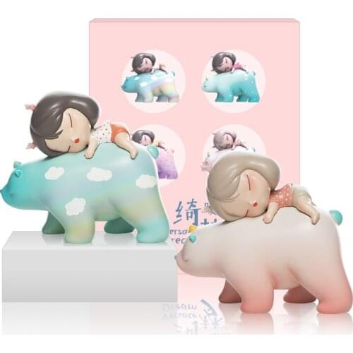 Genuine white night fairy tale warm bear Qimeng office desktop jewelry car cute little girl heart gift for girlfriend