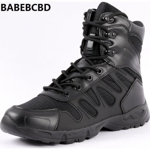 Directly sell four seasons lightweight combat mid-range tactical boots skid-proof breathable desert land combat boots
