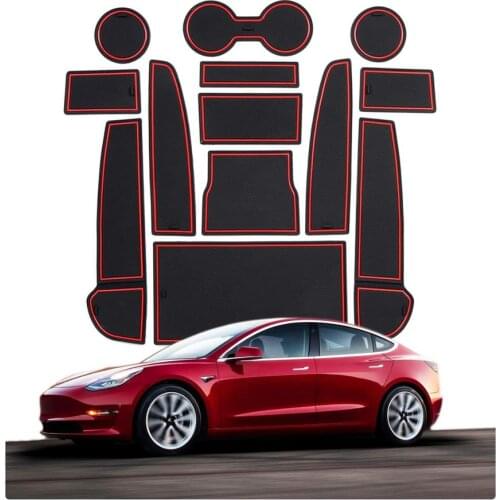 For Tesla Model 3 Car Interior Dust-Proof Anti-Slip Mat Accessories For Door Storage Armrest Box Gate Slot Coaster