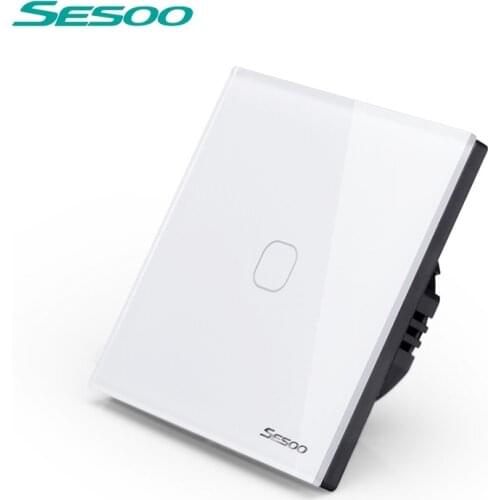 SESOO EU Standard,Touch Switch Only,1 Gang 1 Way,Wall Light Touch Screen Switch,Crystal Glass Panel