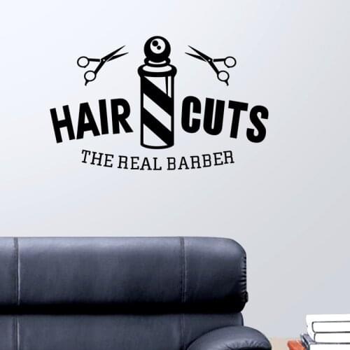Hair Shave Sticker Gentleman Barbershop Decal Decal HAIR SCISSORS Salon Hairdresser Beauty Wall Art Stickers Wall Sticker