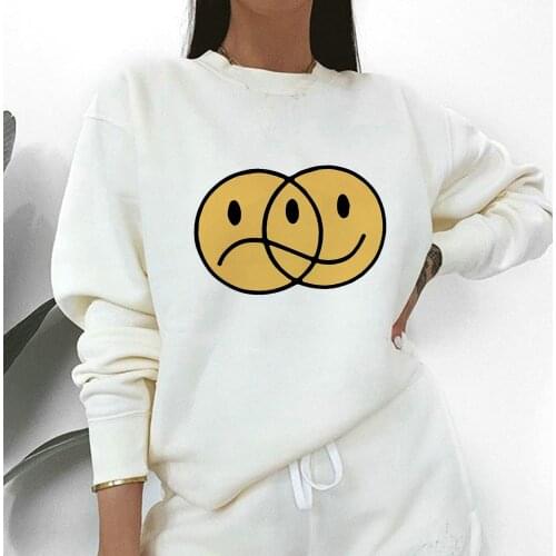 Good Mood Be Happy Letter Print Sweatshirt Girl Next Door Fashion Style Sporty Chic Crewneck Pullover Hoodie Women Teen Clothing