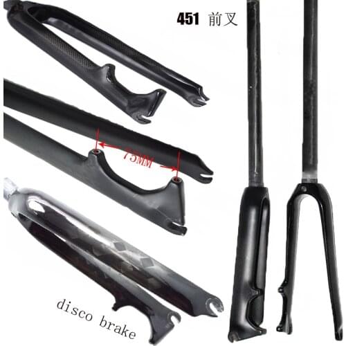 Full CarbonFiber 451 Fork 20” Disc Brake BMX Bicyc Forks 3K UD Carbon Kids' Bike Cycling Parts 28.60mm Matte Glossy