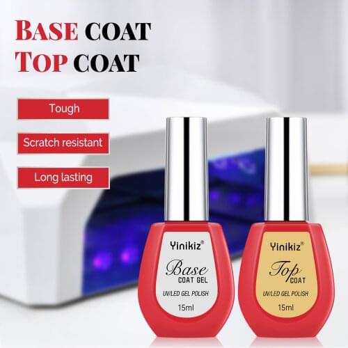 Yinikiz 2021 New Arrival Primer Gel Varnish Soak Off UV LED Gel Nail Polish Base Coat No Wipe Top Color Gel Polish