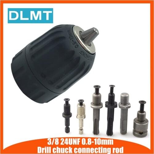 0.8-10 Self Locking Keyless Drill Chuck Adapter Keyless Chuck Fits Drills 10mm 3/8" Electric Drills For Impact Drill
