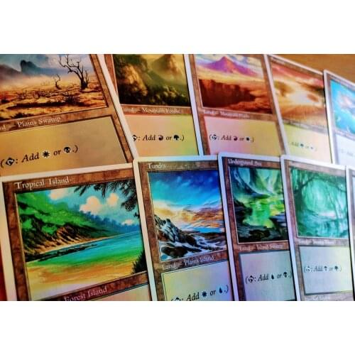 10 DUAL LANDS FOIL WHITE BORDER ART VINTAGE MASTERS Dual land MTG TCG Games dual land fetchland shockland proxy EDH lotus mox