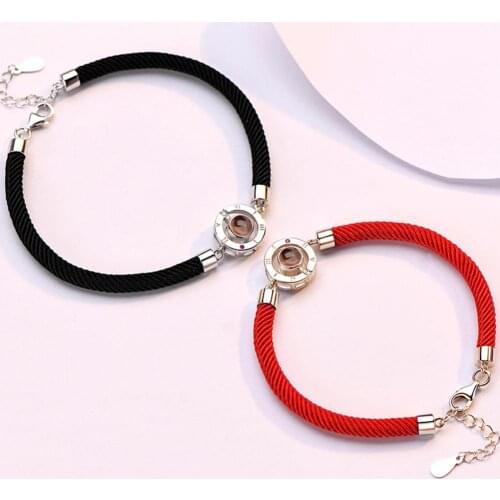 100 Languages I Love You Bracelet Jewelry Projection Stones Rose Gold Zodiac Bracelet Valentines Day Gifts