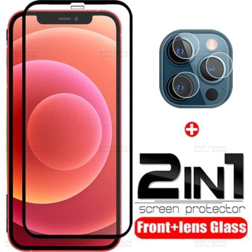 2in1 9D HD Black Protective Glass for iPhone12 pro Camera Screen Protector for iPhone 12pro 12mini 12proMax Glass on ifone 12Pro