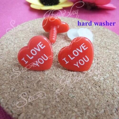 200pcs---21*18mm red color with I love you words plastic safety toy noses with washer for DIY doll materials