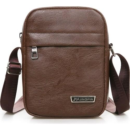 2021 Fashion Mens Small PU Leather Handbags Waterproof Purses Male Cross Body Shoulder Messenger Bags Mens Casual Handbags