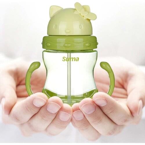 250ML Baby Bottles Straw Cup with Handle Bottle Sippy Cups Children Drinking Water Straw Cup For Children Day Gift