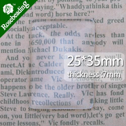 25x35mm rectangle Flat Back clear Crystal glass Cabochon,height is 7mm,Top quality;clear cabochon title;sold as 20pcs/lot-C3516