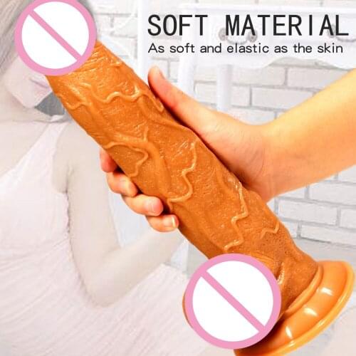 30cm Long Brown Big Dildo Huge Thick Penis Suction Cup Anal dildo Women Vagina Anal Plug Lesbian Female Masturbation Toy sexshop