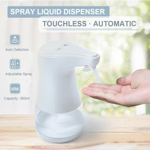 360ml Automatic Soap Dispenser Spray Liquid Dispenser Machine Touchless Infrared IR Sensor Sanitizer Soap 75% alcohol Dispenser
